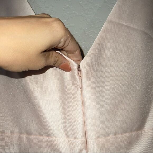 NWT Alfred Sung Blush Sleeveless Hi-Low Cocktail Formal Dress Size 18 - Picture 8 of 10